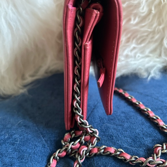 Chanel Rose Wallet on chain timeless/classique linen crossbody bag - Picture 4 of 8